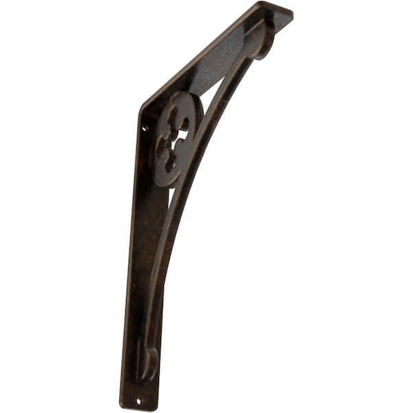 Ekena Millwork Crawley Wrought Iron Bracket, (Single center brace), Antiqued Bronze 1 1/2"W x 7 1/2"D x 10"H BKTM01X07X10SCRABZ - main